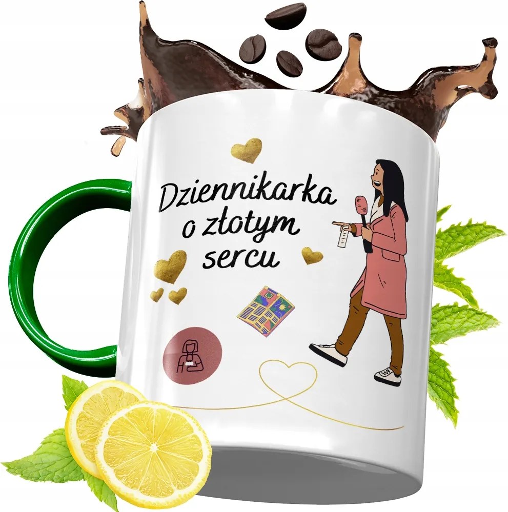 Zöld Bögre Újságírónak Születésnapi Ajándéknak, fényképes nyomattal