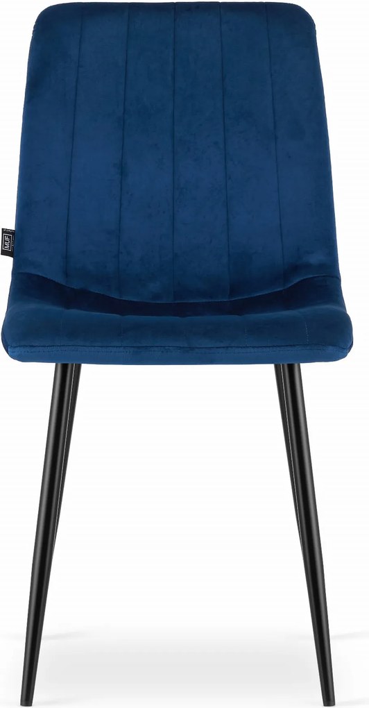 AKCIÓ Kék bársonyszék LAVA fekete lábakkal II. osztály