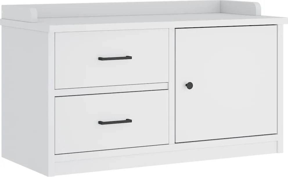 vidaXL SANDNES fehér tömör fenyőfa előszobapad 87x40x50 cm