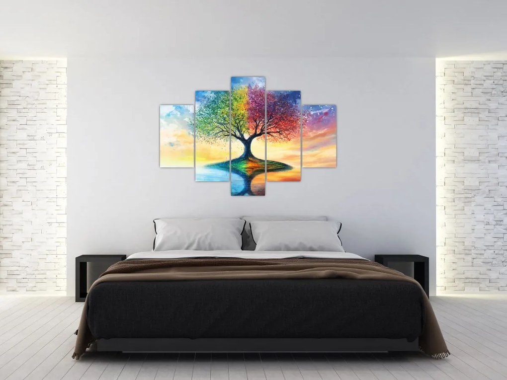 Kép – Évszakok festett fája (150x105 cm)