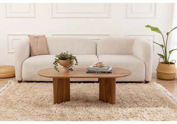 Kávésasztal OVAL 60x120 cm barna