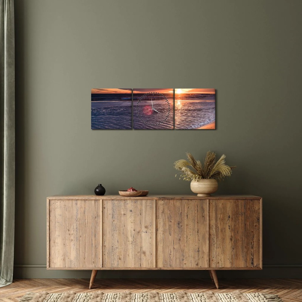 Napnyugta képe (órával) (90x30 cm)