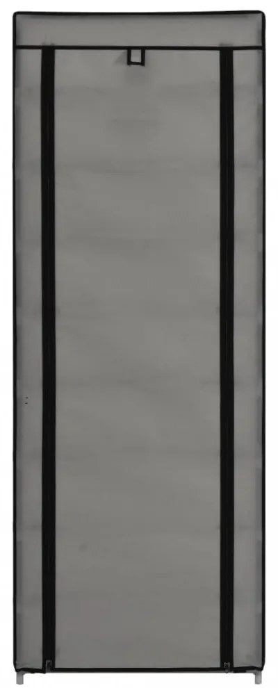 szürke szövetborítású cipősszekrény 57 x 29 x 162 cm