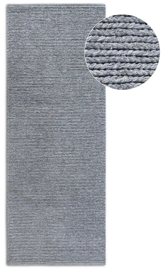 Szürke kézi szövésű gyapjú futószőnyeg 80x200 cm Francois – Villeroy&amp;Boch