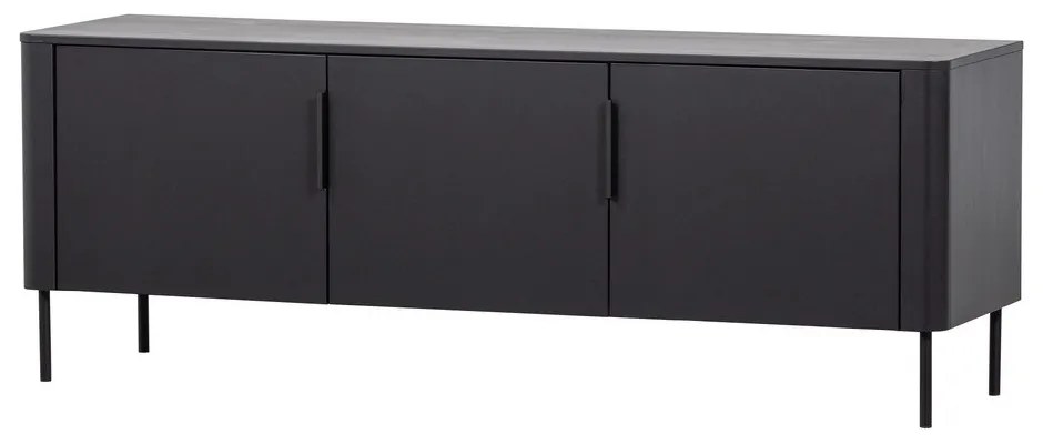 Matt fekete borovi fenyő TV-állvány 154x56x44 cm Gunnar – WOOOD