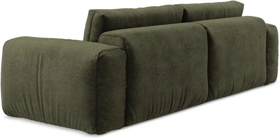 Zöld zsenília kinyitható kanapé 275 cm Kuki – Makamii