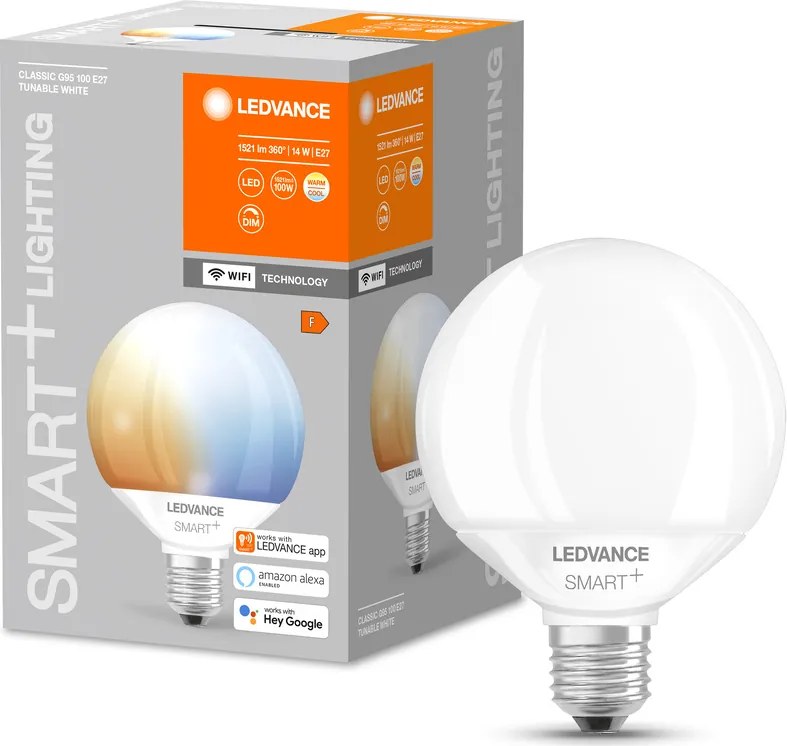 Led izzó E27 14W 100W 1521lm Cct Tompítható Smart+ WiFi Globe