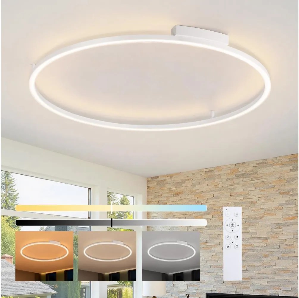 Brilagi - Fényerőszabályozható LED lámpatest PORTOFINO LED/85W/230V átm. 120 cm fehér + távirányító