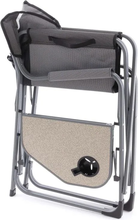 DIVERO Kempingszék szett asztal-italtartó 2 db világosszürke