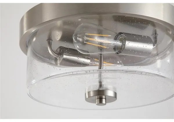 Searchlight 66210-2SS PRESTON fürdőszobai mennyezeti lámpa 2xE27/60W/230V IP44 átm. 33 cm ezüst