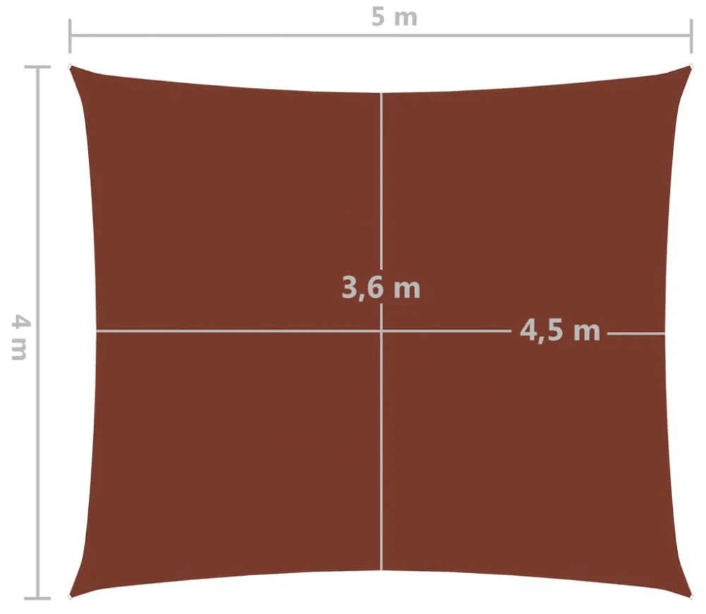 vidaXL terrakotta téglalap alakú oxford-szövet napvitorla 4 x 5 m