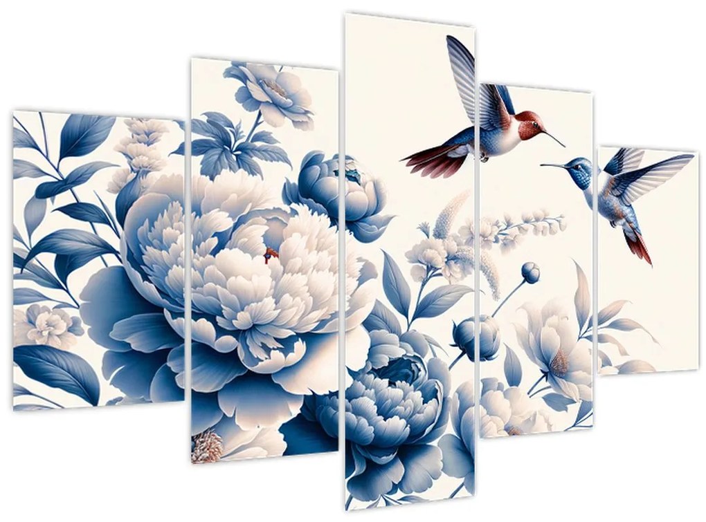 Kép - Kolibrik a virág felett (150x105 cm)