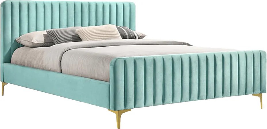 Ágy, neo mint/gold arany króm, 160x200, KAISA