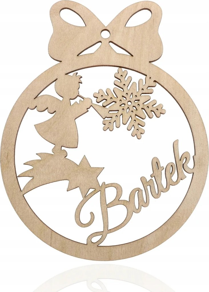 Nagy Fa Karácsonyi gömb Bármilyen Név Angyalka Decupage