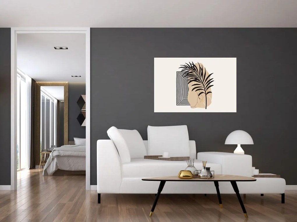 Kép - Absztrakció trópusi levelekkel N⁰3 (90x60 cm)
