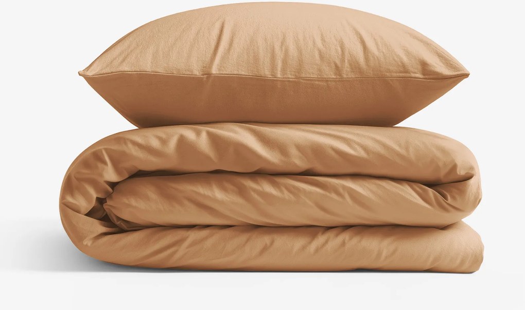 Goldea pamut ágyneműhuzat garnitúra - barna 140 x 200 és 70 x 90 cm