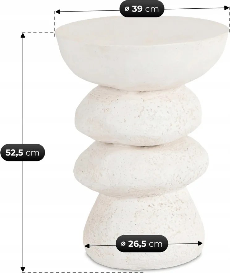 Stolik LIVIA 39 cm Krem/Beż Nowoczesny