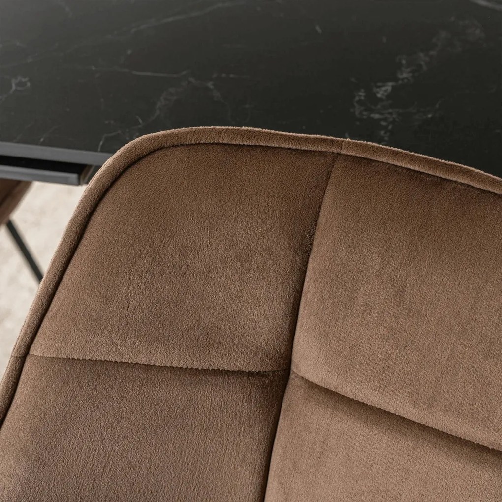 Forgószék barna bársony kárpittal – LUNA