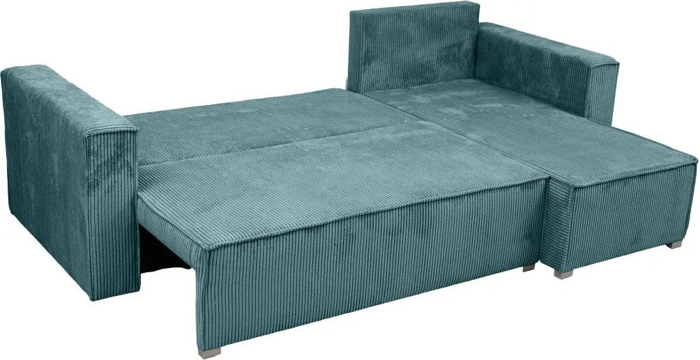 AKCIÓ Benzinkék sarokkanapé SMART COSARO, kétoldalas + 2 párna AJÁNDÉK II. osztály