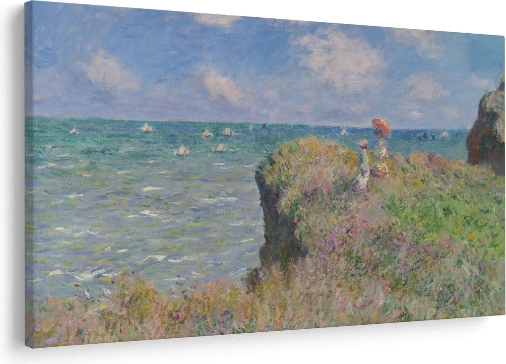 Kép - Claude Monet, Cliff Walk at Pourville, reprodukciók (90x60 cm)