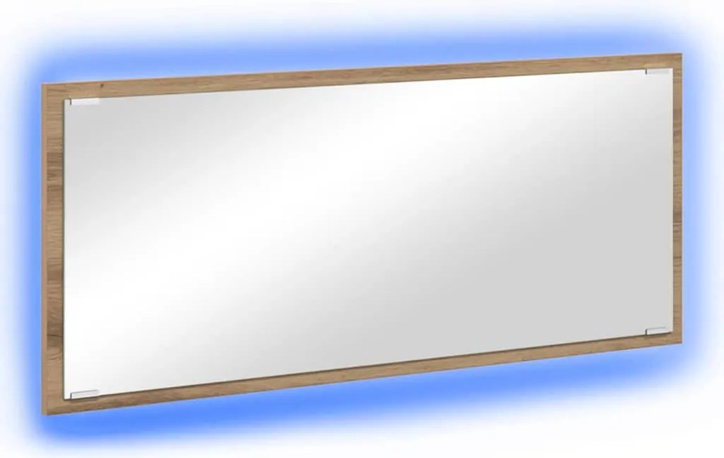 vidaXL Tükör LED -es lámpákkal Artisan tölgy 90 x 8,5 x 37 cm Faanyag