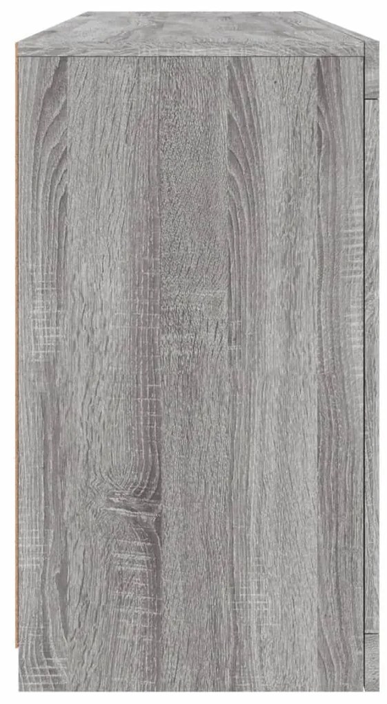 szürke sonoma tálalószekrény LED-világítással 163x37x67 cm