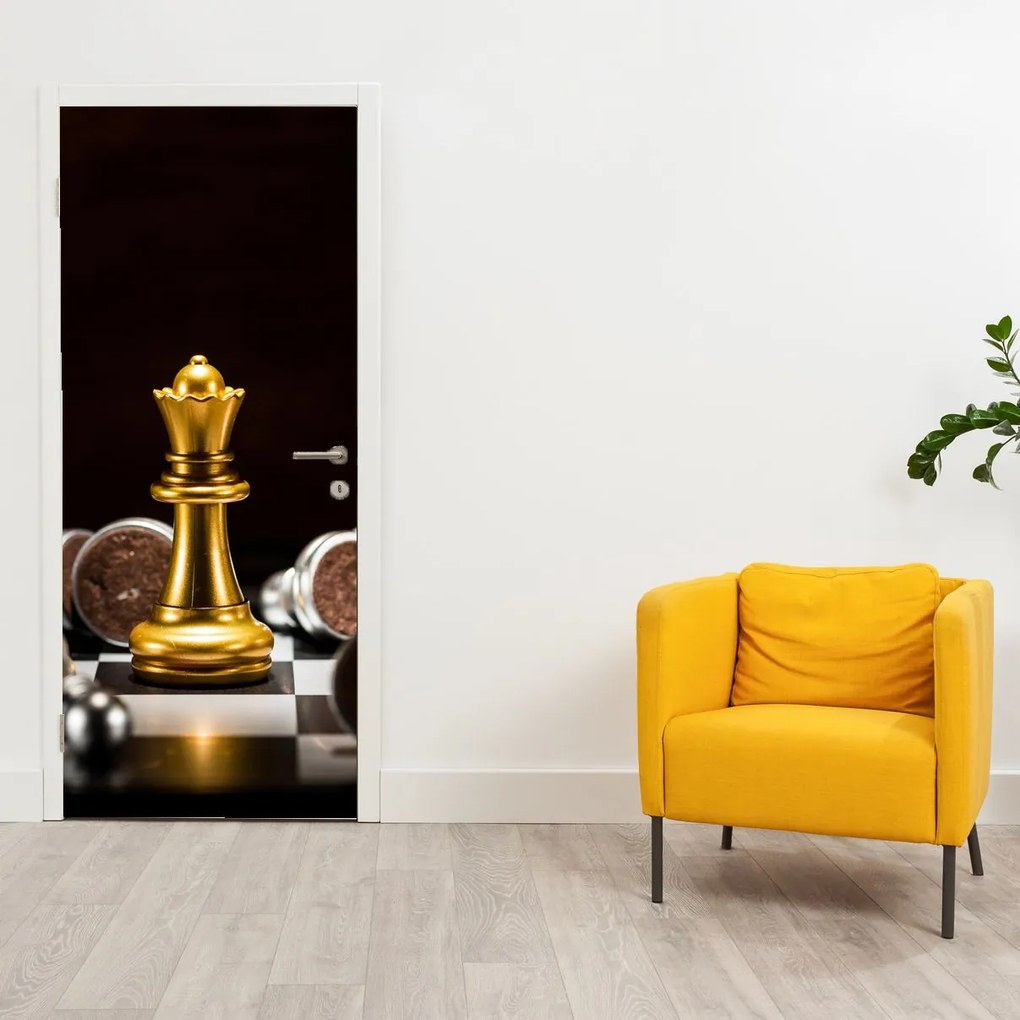 Fotótapéta ajtóra - Sakkfigurák (95x205cm)