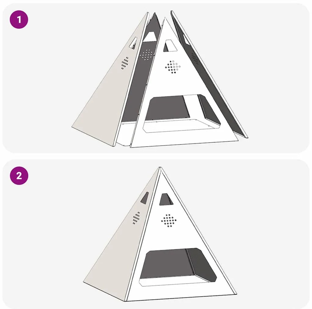 Tűzrakó Barna 50 x 50 x 51 cm időjárásálló acél