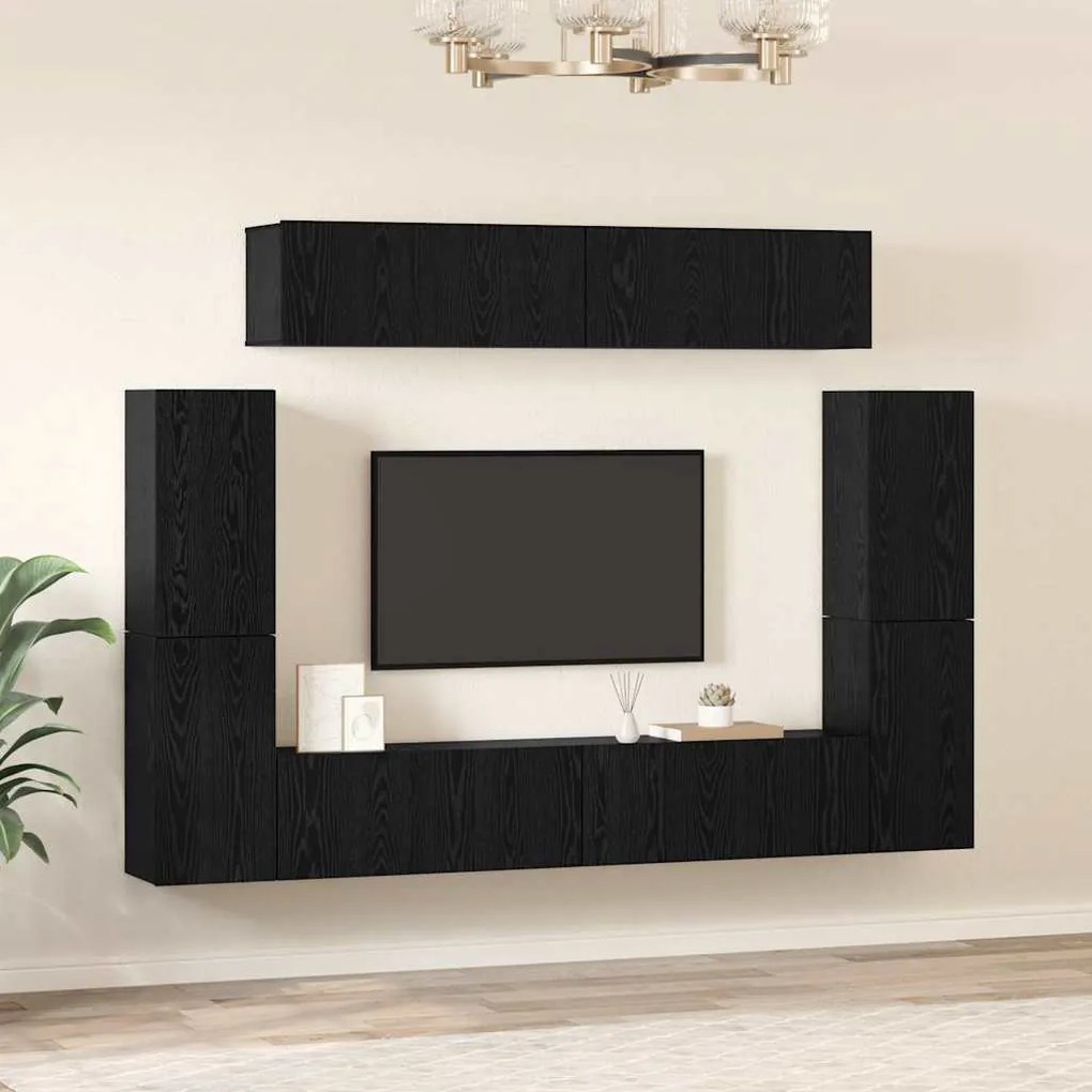 TV szekrény garnitúra 8 pcs Musta tammi 80 x 30 x 30.5 cm