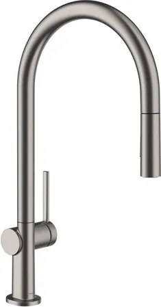 Hansgrohe Talis mosogató csaptelep kihúzható zuhannyal, 2 áram csiszolt fekete króm 72842340