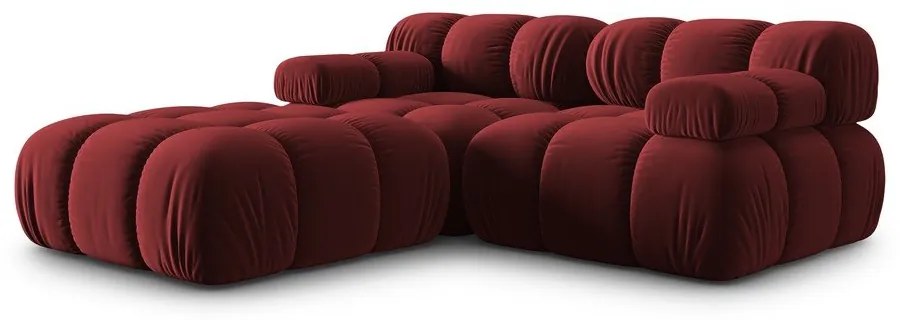 Piros bársony sarokkanapé Bellis – Micadoni Home