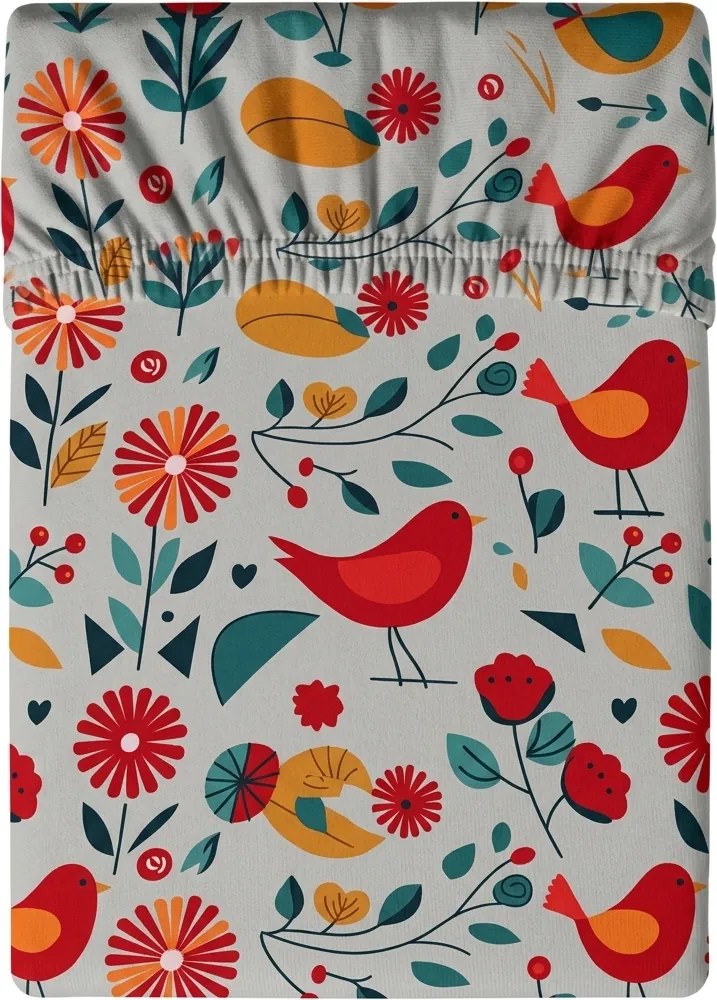 Mikroszálas lepedő RETRO BIRD színes 180x200 cm