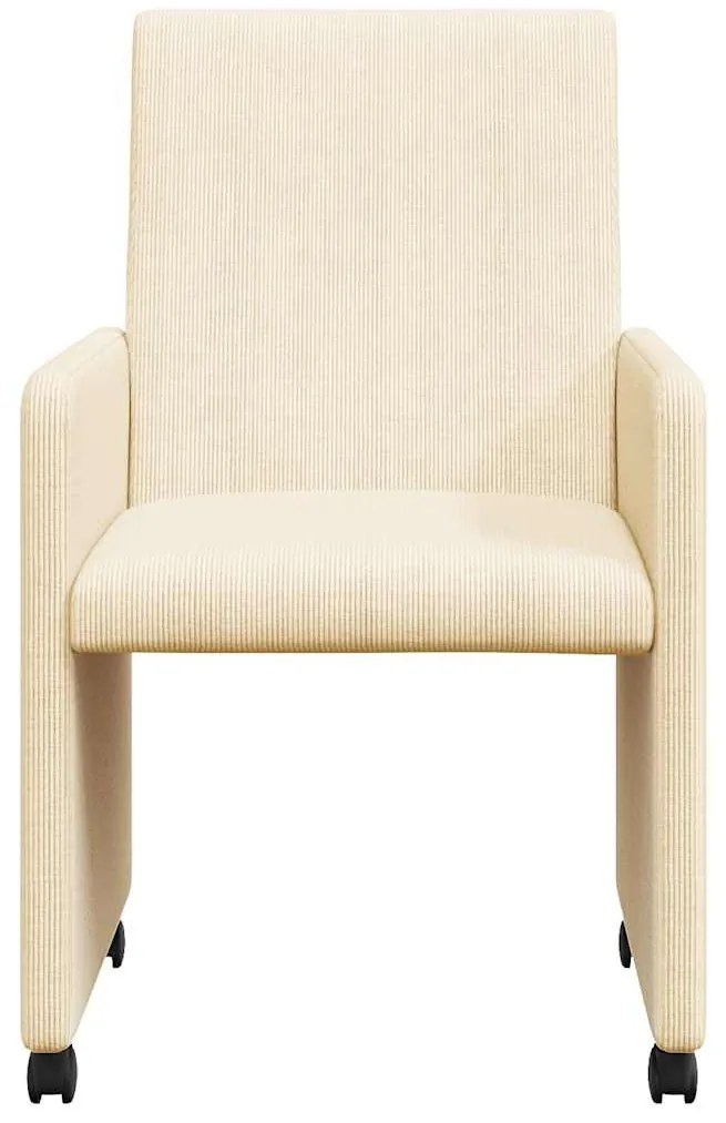 Kerekes Étkező Székek 2 pcs Krém 57 x 66 x 94 cm Bársony anyag