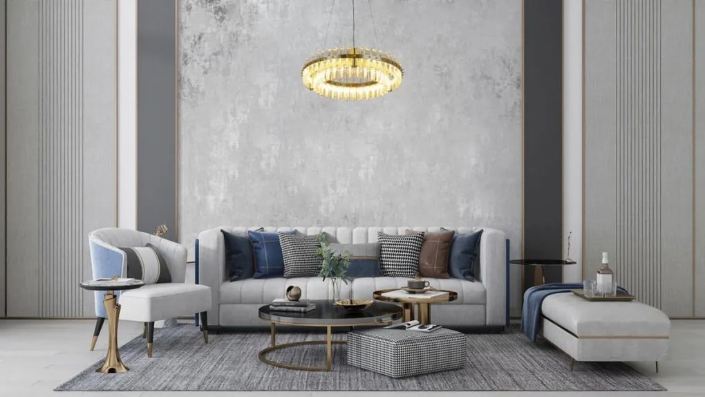 KING HOME MSE010100166 SATURNUS Kristály Függesztett Lámpa Arany LED IP20