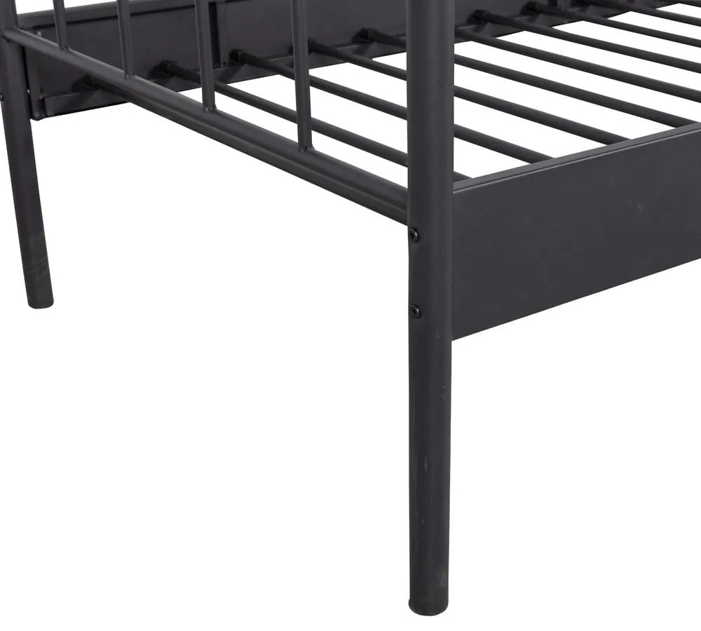 Fekete egyszemélyes ágy ágyráccsal 90x200 cm Moos – WOOOD