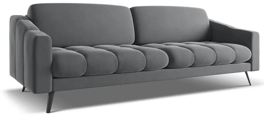 Szürke bársony kanapé 238 cm Nalu – Makamii