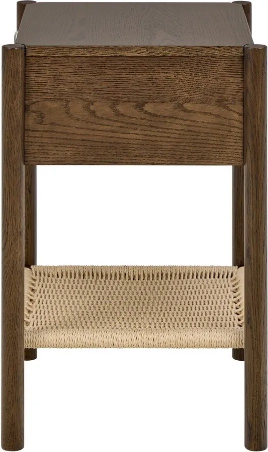 Sötét natúr színű éjjeliszekrény tölgyfa dekorral Monfort – Actona