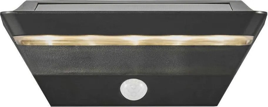 NORDLUX 2118221003 AGENA Fali Lámpa Mozgásérzékelővel Fekete LED IP44