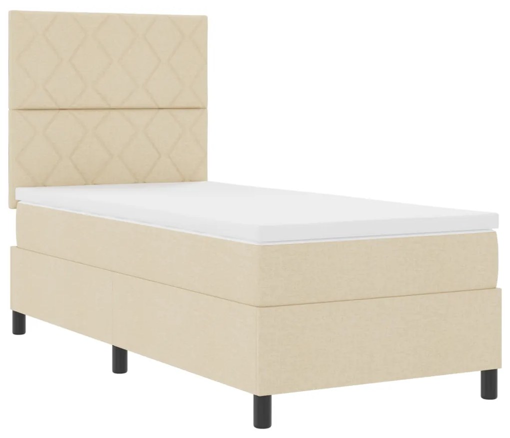 Boxspring ágy matraccal Bézs 90x200 cm Szövet