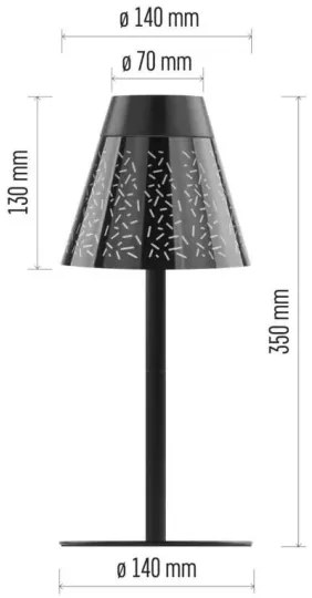 LED Dimmelhető újratölthető kültéri asztali lámpa LED/4,2W/5V 2200mAh IP44