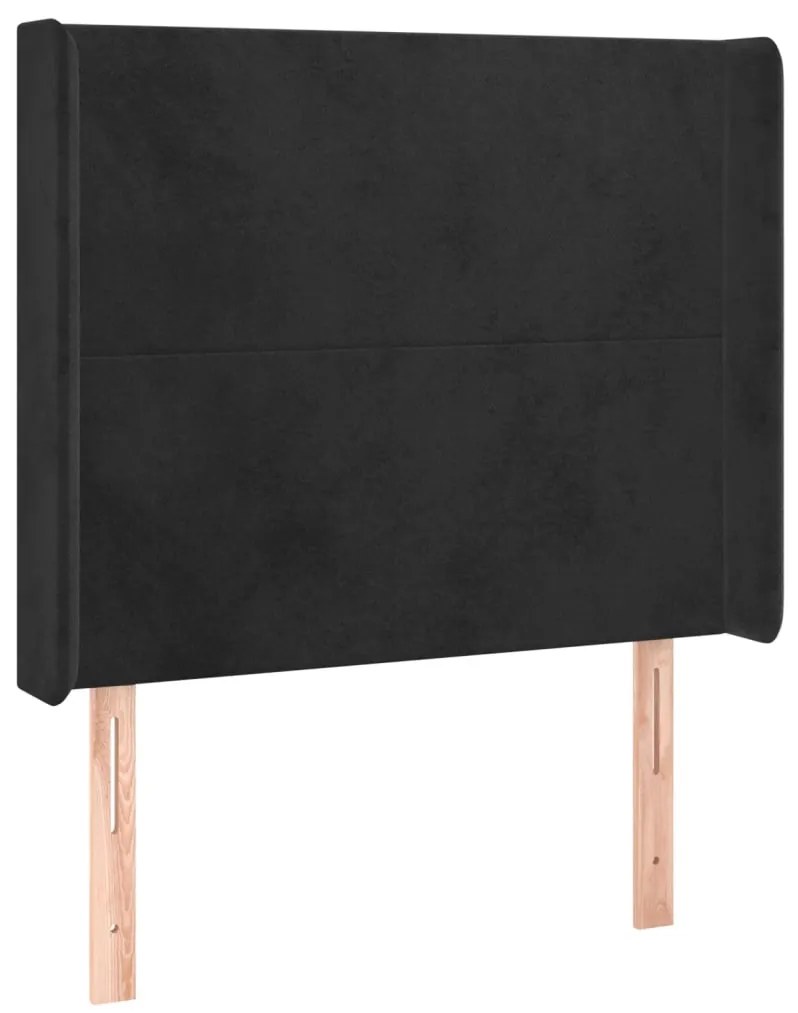 fekete bársony LED-es fejtámla 83x16x118/128 cm