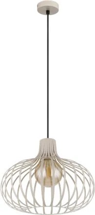 Globo 33370119 Függesztett lámpa, matt homokszínű fém, fekete textil kábel, ø: 400 mm, M: 1500 mm, 1xE27 60W 230V izzó nélkül