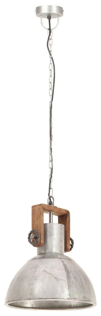 kerek ezüstszínű ipari függőlámpa 25 W 30 cm E27