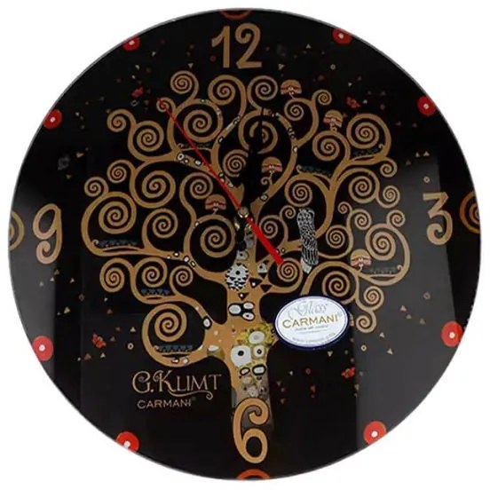 Klimt üveg falióra - Életfa - 30 cm