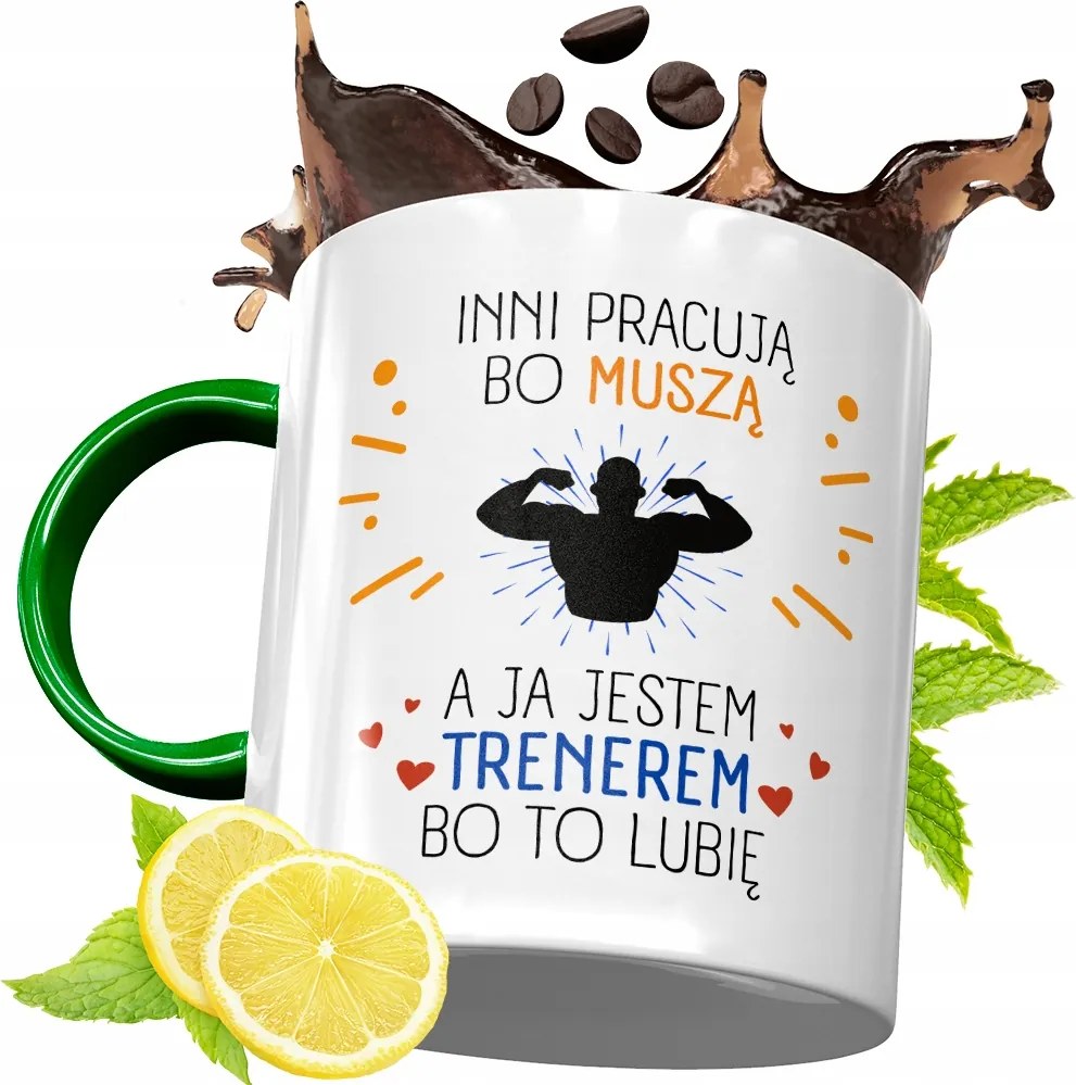 Zöld Bögre Edzőnek Ajándék, fényképes nyomattal