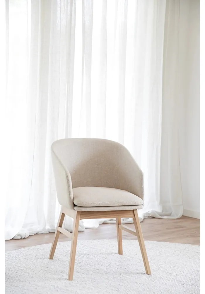 Bézs kárpitozott étkezőfotel szett 2 db-os Windham – Rowico