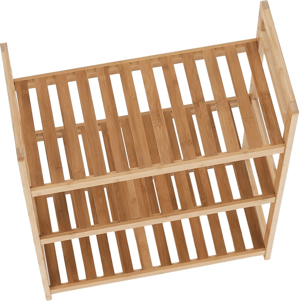 3 polcos polcállvány, természetes bambusz, FIORE TYP 1