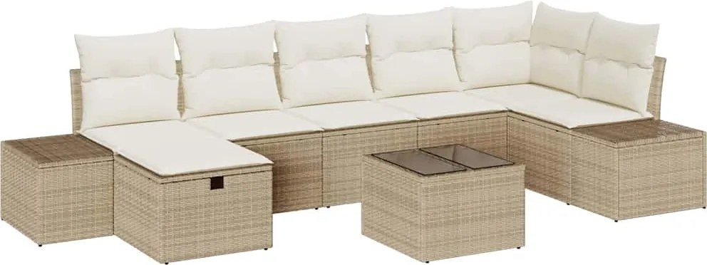 vidaXL Kanapé Szett párnával 8 pcs polirattan