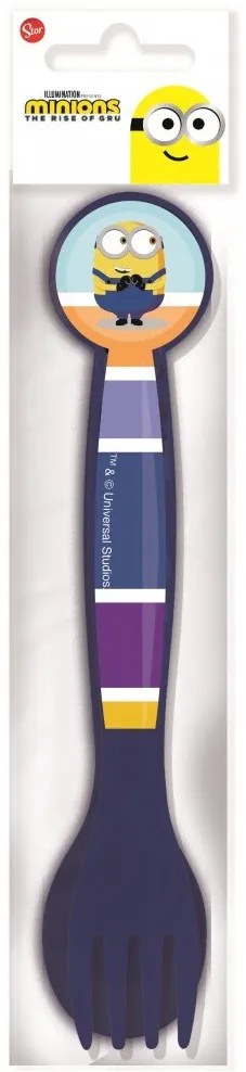 Minyonok Striped műanyag evőeszköz készlet - 2 darabos