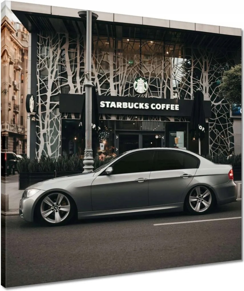 Vászonkép 50x50 Beemka a Starbucks BMW-hez